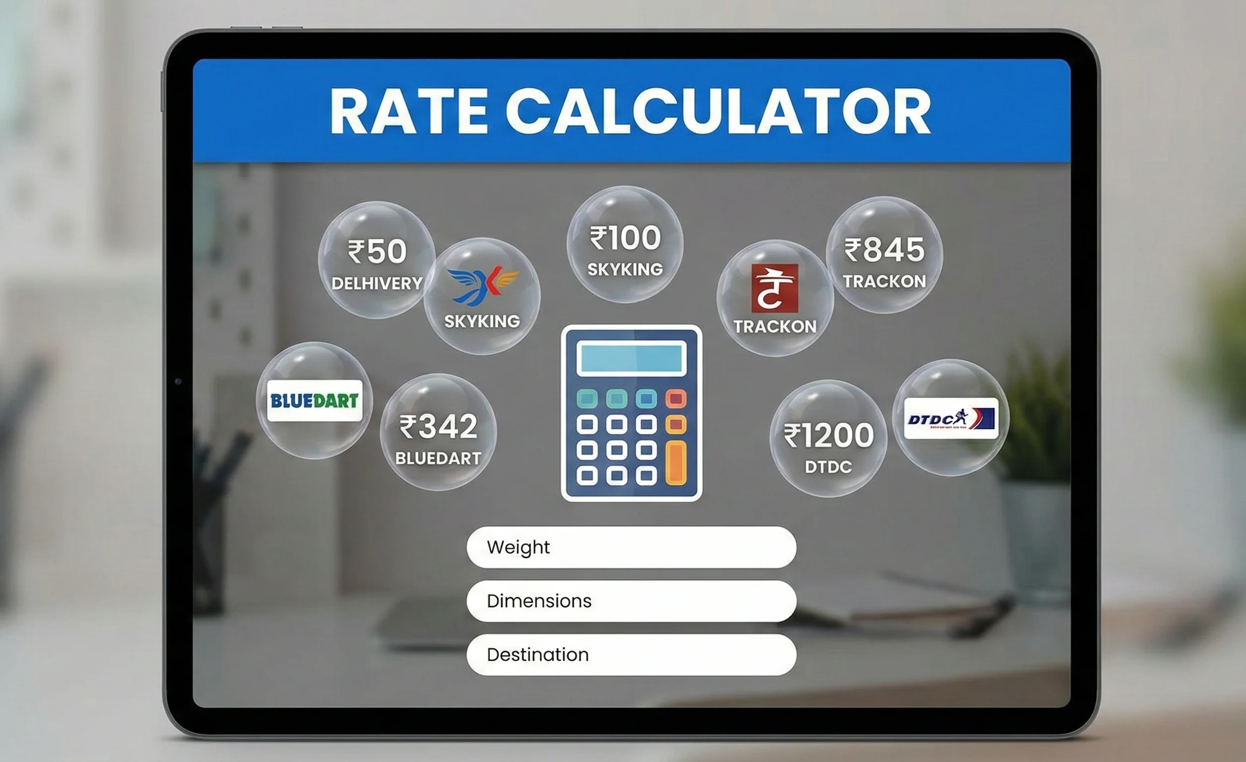 Courier rate calculator illustration